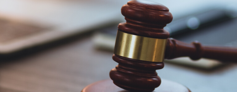 notebook computer, notebook and court gavel